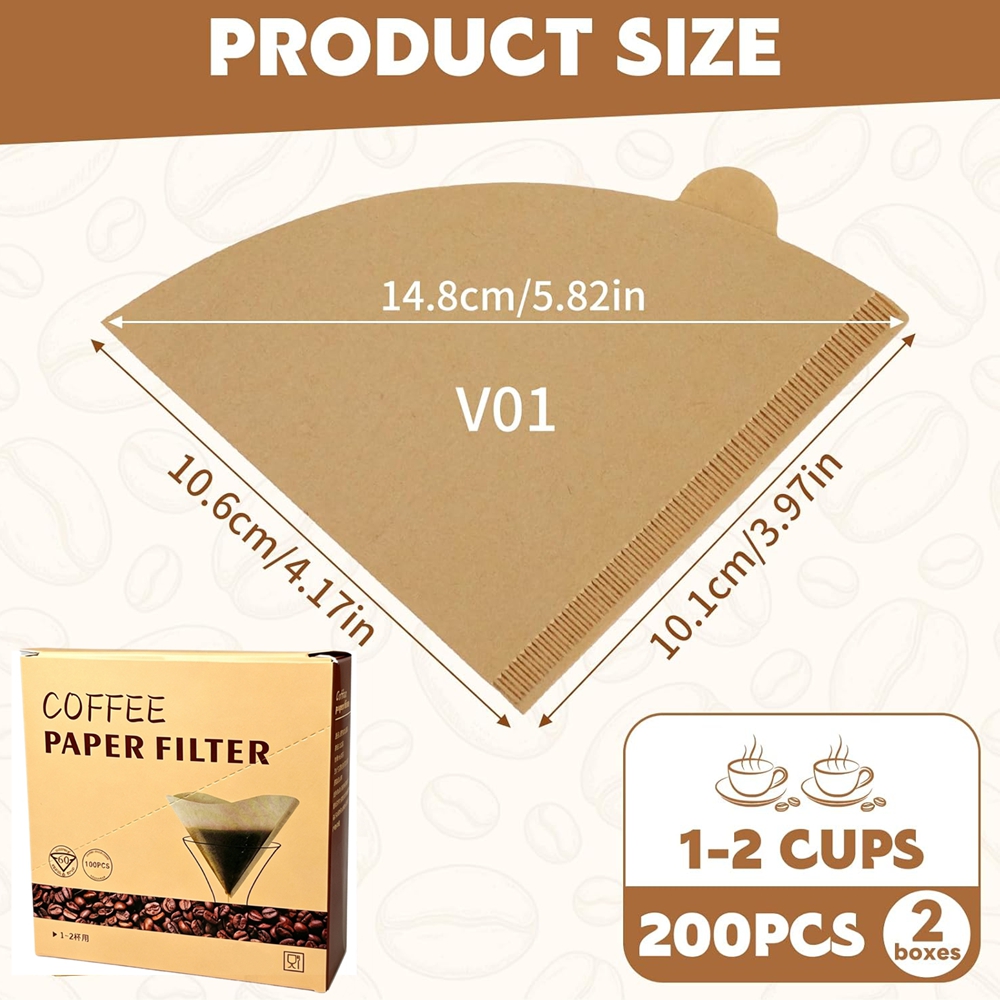 Coffee Filters 200 Count Cone  - đánh giá và giá Coffee Equipment Espresso