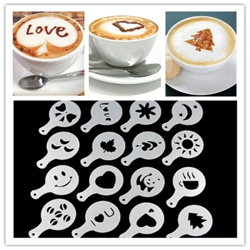 16Pcs/Set Coffee Mold Latte Ca - đánh giá và giá Coffee Shop Equipment