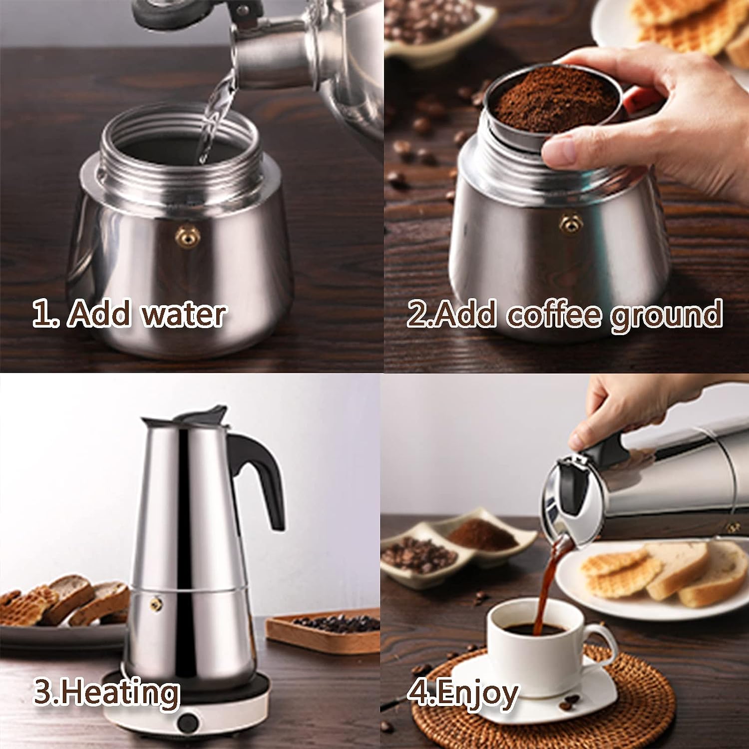 4/6/9 ly Moka nồi Caffe máy Es - đánh giá và giá Quality Coffee Equipment